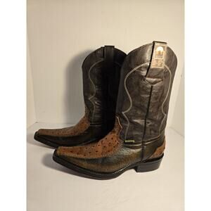 Cheyenne Cowboy Brown Bootes With /Ostrich Mexican Size 26